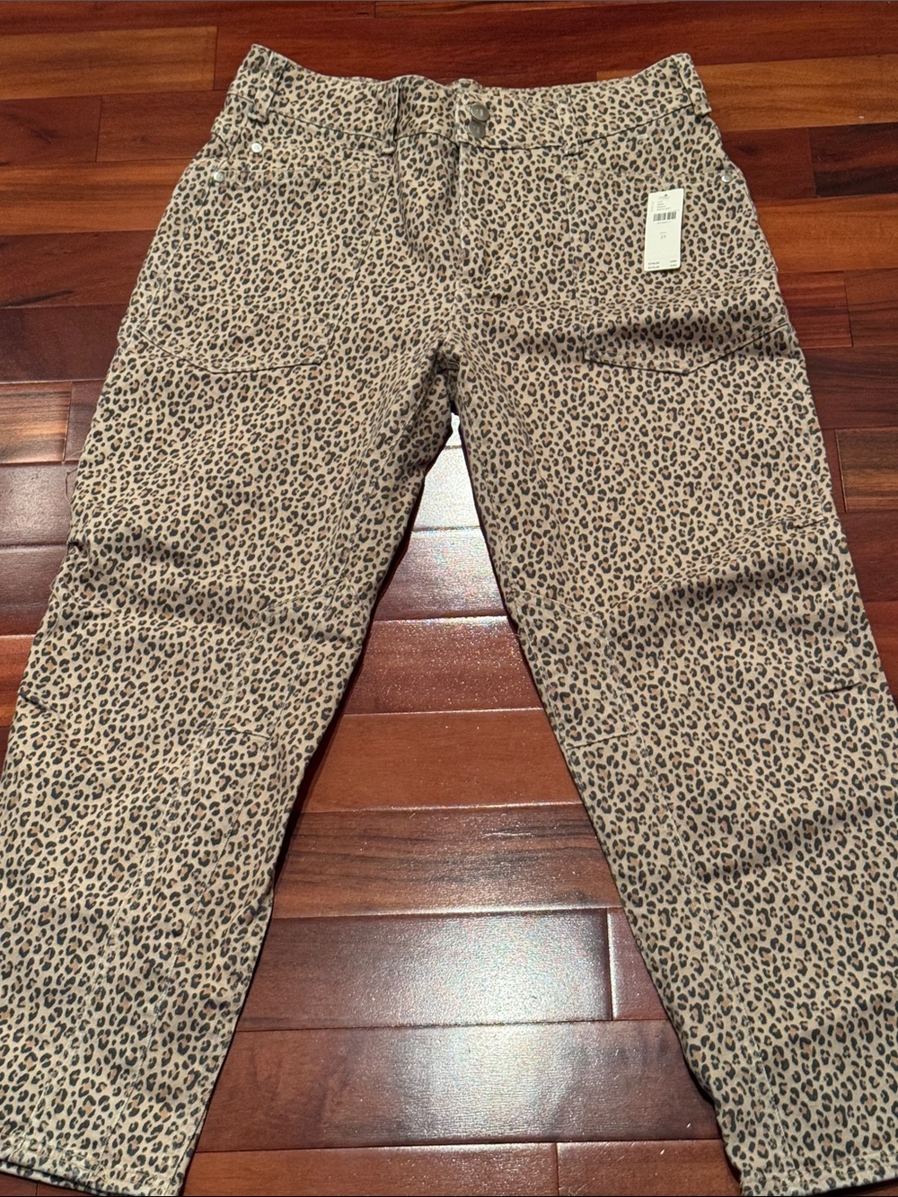 Pilcro Leopard-Print Ankle Jeans in Tan - Picture 3 of 4